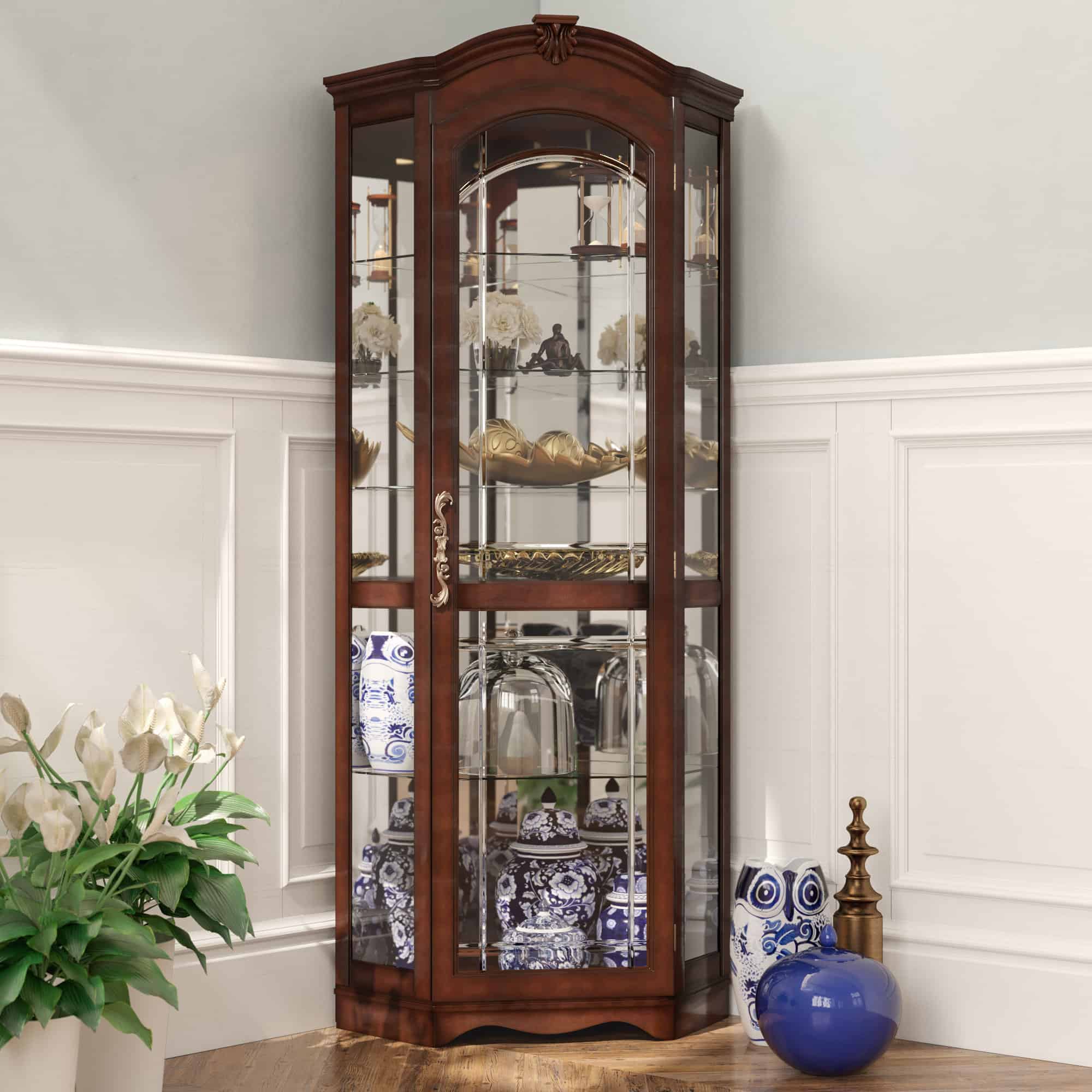 Lighted curio cabinet used