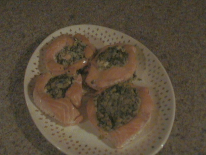 Creamy Spinach Stuffed Salmon